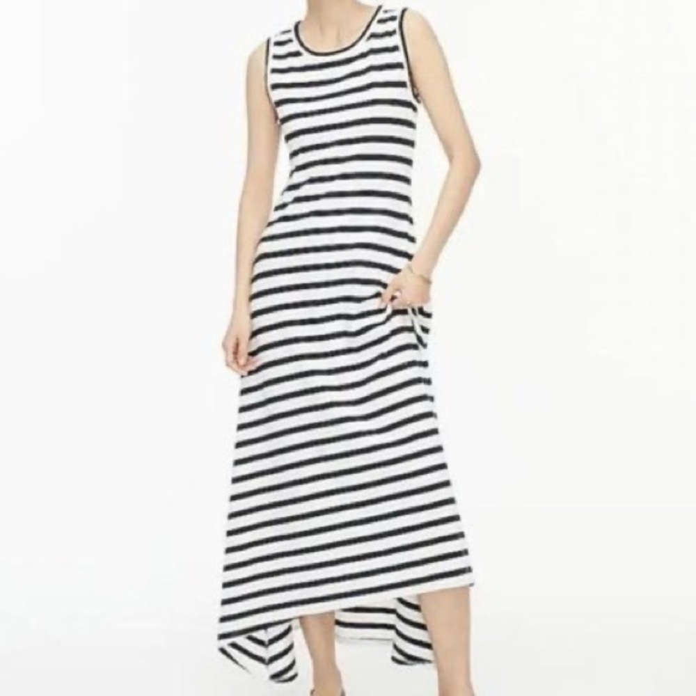 J. Crew Striped Sleeveless High Low Maxi Dress Style A0477 SU20